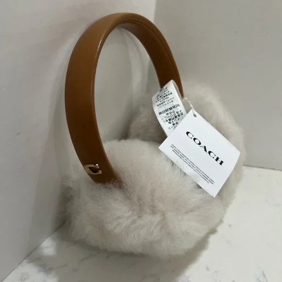 Coach Tan and Cream Fur Earmuffs